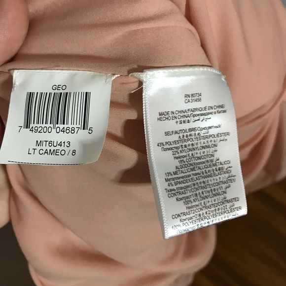 NWT Bcbgmaxazria geo formal gown blush pink color sz 8 lace taffeta fit + flare - Picture 11 of 15
